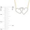 Thumbnail Image 1 of 1/10 CT. T.W. Diamond Double Heart Necklace in Sterling Silver with 14K Gold Plate - 18"