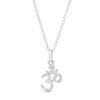 Thumbnail Image 1 of Sterling Silver 1/20 CT. T.W. Diamond Om Pendant - 18"
