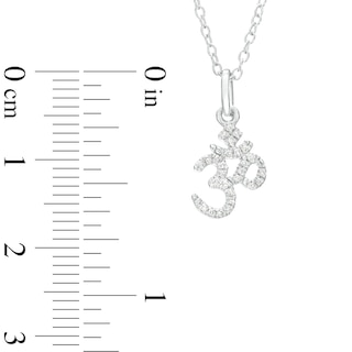 Sterling Silver 1/20 CT. T.W. Diamond Om Pendant - 18"