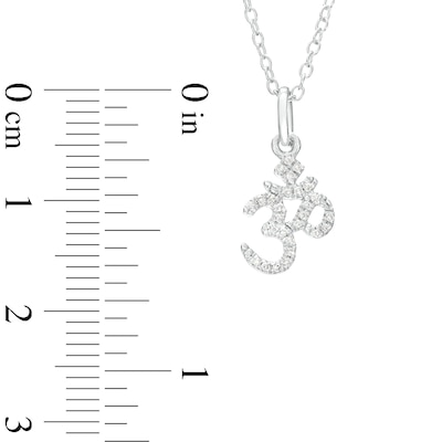 Sterling Silver 1/20 CT. T.W. Diamond Om Pendant - 18"