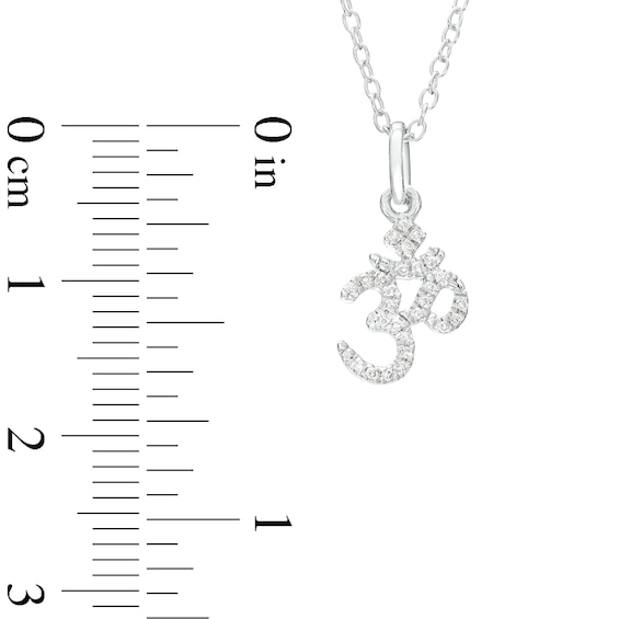Sterling Silver 1/20 CT. T.W. Diamond Om Pendant - 18"