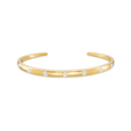 1/10 CT. T.W. Diamond Bangle Bracelet in Sterling Silver with 14K Gold Plate