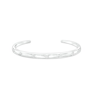 1/10 CT. T.W. Diamond Bangle Bracelet in Sterling Silver