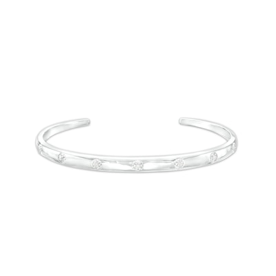 1/10 CT. T.W. Diamond Bangle Bracelet in Sterling Silver