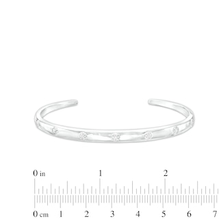 1/10 CT. T.W. Diamond Bangle Bracelet in Sterling Silver