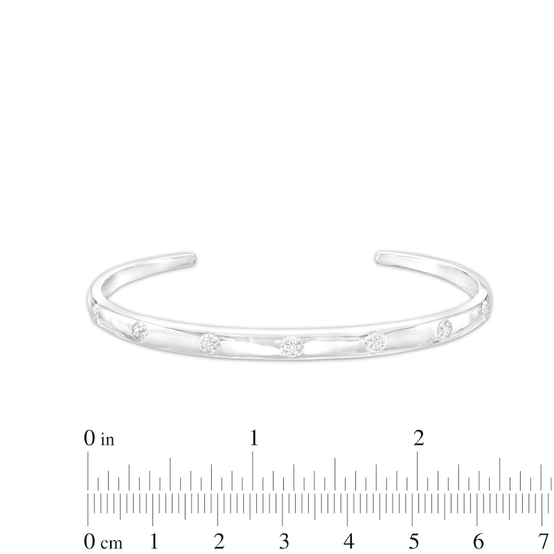 1/10 CT. T.W. Diamond Bangle Bracelet in Sterling Silver | Banter