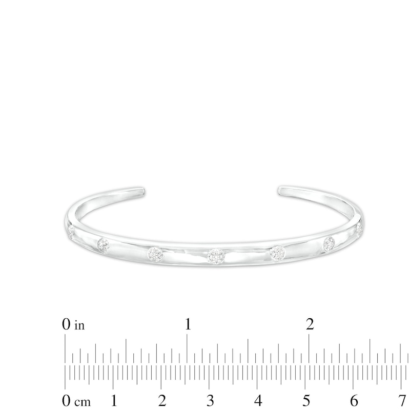 Main Image 2 of 1/10 CT. T.W. Diamond Bangle Bracelet in Sterling Silver