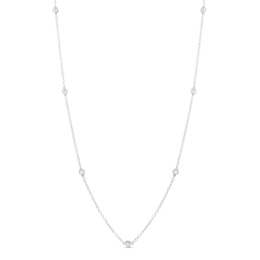 Diamond Accent Station Necklace in Sterling Silver - 36"
