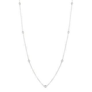 Diamond Accent Station Necklace in Sterling Silver - 36"