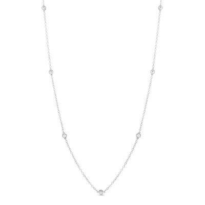 Diamond Accent Station Necklace in Sterling Silver - 36"