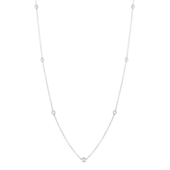 Diamond Accent Station Necklace in Sterling Silver - 36"
