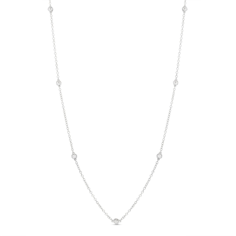 Diamond Accent Station Necklace in Sterling Silver - 36"