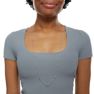 Diamond Accent Station Necklace in Sterling Silver - 36"