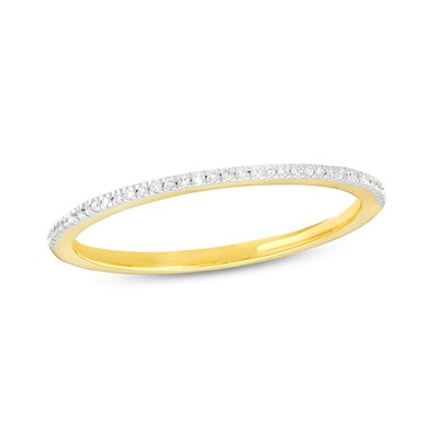 1/20 CT. T.W. Diamond Dainty Ring in Sterling Silver with 14K Gold Plate