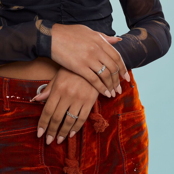 1/20 CT. T.W. Diamond Dainty Ring in Sterling Silver