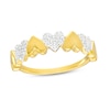 Thumbnail Image 1 of 1/10 CT. T.W. Diamond Multi Heart Ring in Sterling Silver with 14K Gold Plate