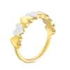 Thumbnail Image 2 of 1/10 CT. T.W. Diamond Multi Heart Ring in Sterling Silver with 14K Gold Plate
