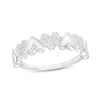 Thumbnail Image 1 of 1/10 CT. T.W. Diamond Multi Heart Ring in Sterling Silver