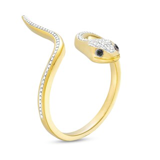 14K Gold Plate 1/20 CT. T.W. Diamond Snake Wrap Ring