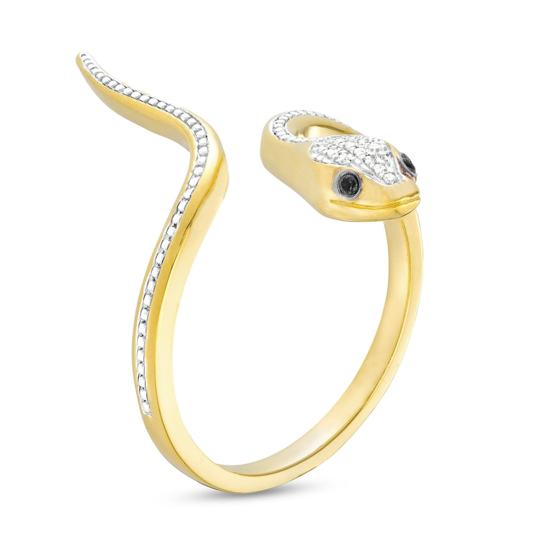 1/20 CT. T.W. Diamond Snake Wrap Ring in Sterling Silver with 14K Gold Plate
