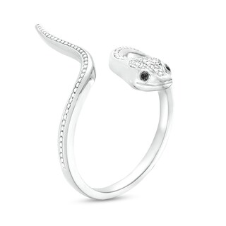Sterling Silver 1/20 CT. T.W. Diamond Snake Wrap Ring