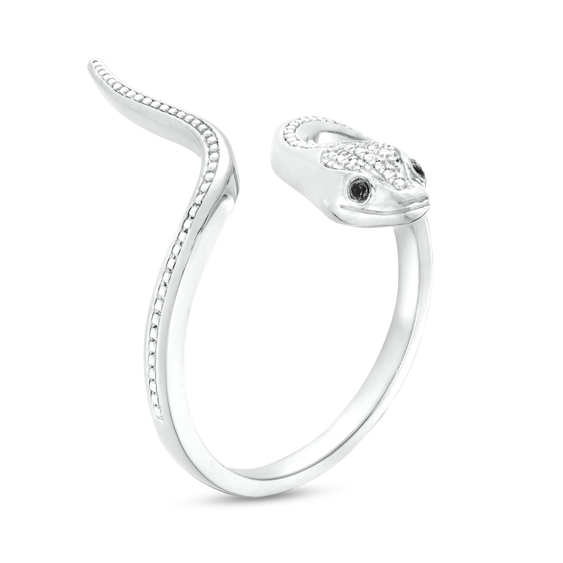 Main Image 2 of Sterling Silver 1/20 CT. T.W. Diamond Snake Wrap Ring
