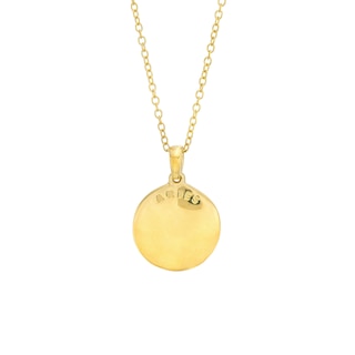 14K Gold Plated Diamond Accent Aries Zodiac Disc Pendant - 18"