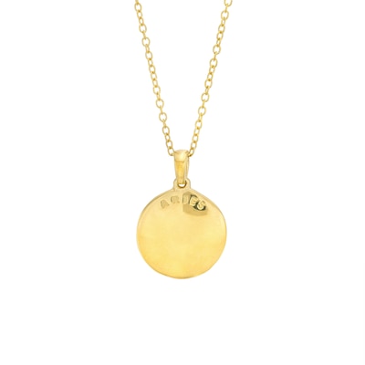 14K Gold Plated Diamond Accent Aries Zodiac Disc Pendant - 18"