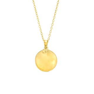 14K Gold Plated Diamond Accent Leo Zodiac Disc Pendant - 18"