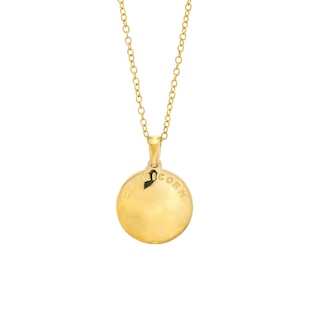14K Gold Plated Diamond Accent Capricorn Zodiac Disc Pendant - 18"
