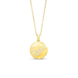 Diamond Accent Virgo Zodiac Disc Necklace in Sterling Silver with 14K Gold Plate - 18&quot;