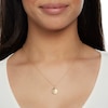 Thumbnail Image 2 of Diamond Accent Taurus Zodiac Disc Necklace in Sterling Silver with 14K Gold Plate - 18"
