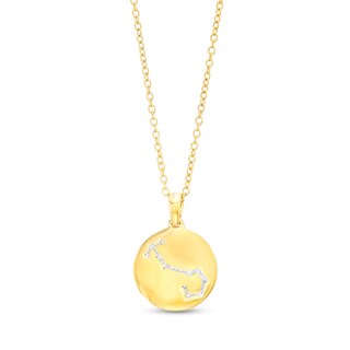 14K Gold Plated Diamond Accent Scorpio Zodiac Disc Pendant - 18"