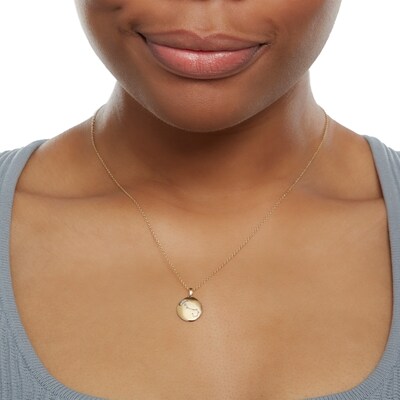 14K Gold Plated Diamond Accent Scorpio Zodiac Disc Pendant - 18"