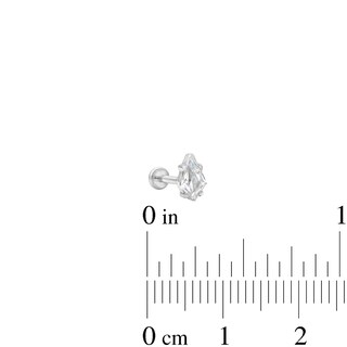 Solid Titanium CZ Kite Shaped Stud - 18G 5/16"