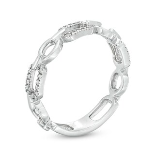 Sterling Silver 1/20 CT. T.W. Diamond Multi Link Ring