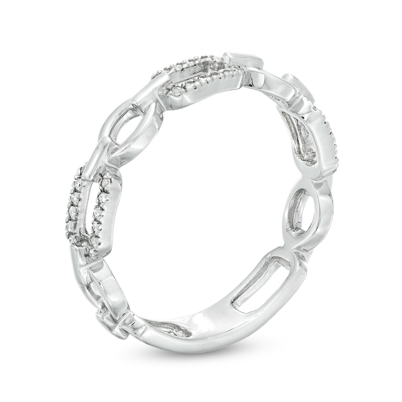 Main Image 2 of Sterling Silver 1/20 CT. T.W. Diamond Multi Link Ring