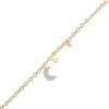 Thumbnail Image 0 of Diamond Accent Moon and Star Bracelet in Sterling Silver with 14K Gold Plate