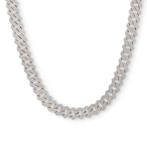 10K Gold 1 CT. T.W. Diamond Square Curb Link Chain Necklace - 22"