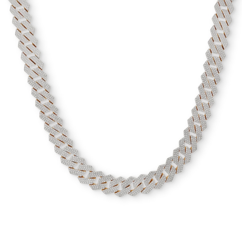Main Image 1 of 10K Gold 1 CT. T.W. Diamond Square Curb Link Chain Necklace - 22"
