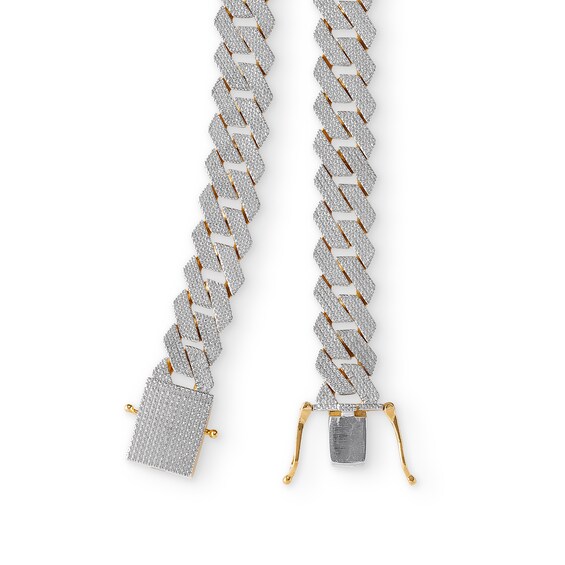 10K Gold 1 CT. T.W. Diamond Square Curb Link Chain Necklace - 22"