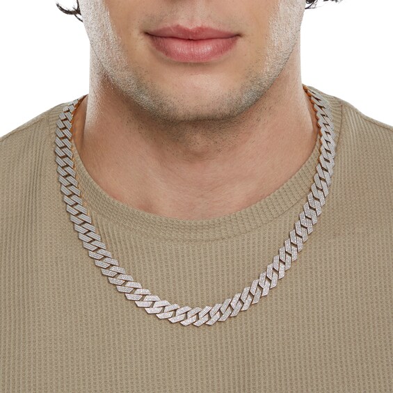 10K Gold 1 CT. T.W. Diamond Square Curb Link Chain Necklace - 22"