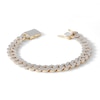 Thumbnail Image 1 of 1 CT. T.W. Diamond Square Curb Link Chain Bracelet in 10K Gold - 8.5"