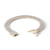 Thumbnail Image 2 of 1 CT. T.W. Diamond Square Curb Link Chain Bracelet in 10K Gold - 8.5"