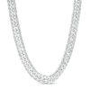 Thumbnail Image 0 of Made in Italy 5.6mm Double Pavè Curb Chain Necklace in Solid Sterling Silver - 22"