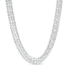 Thumbnail Image 1 of Made in Italy 5.6mm Double Pavè Curb Chain Necklace in Solid Sterling Silver - 22"