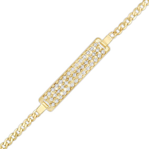 3.15mm Two-Tone Precious Curb Chain ID Bracelet in 10K Gold - 7.5"