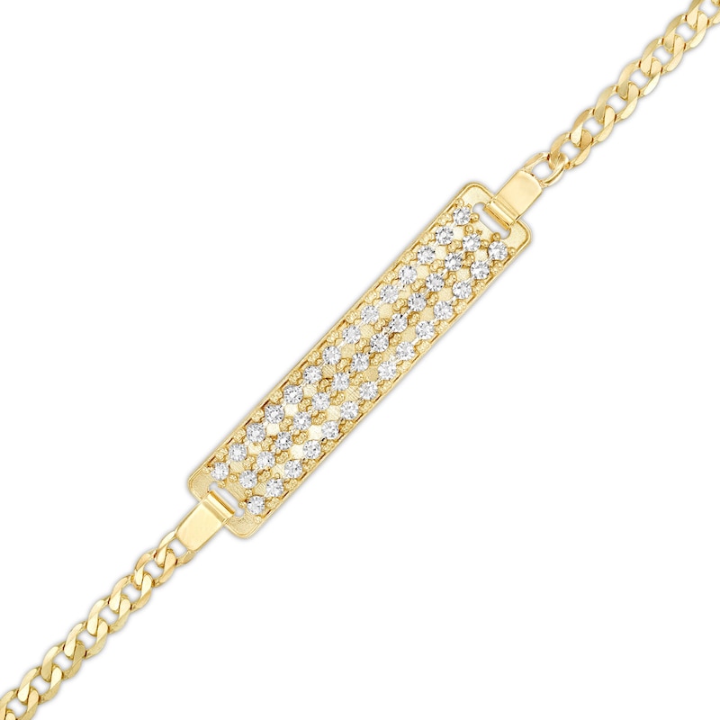 3.15mm Two-Tone Precious Curb Chain ID Bracelet in 10K Gold - 7.5"