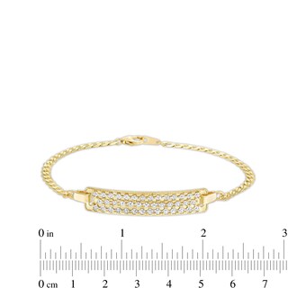 3.15mm Two-Tone Precious Curb Chain ID Bracelet in 10K Gold - 7.5"