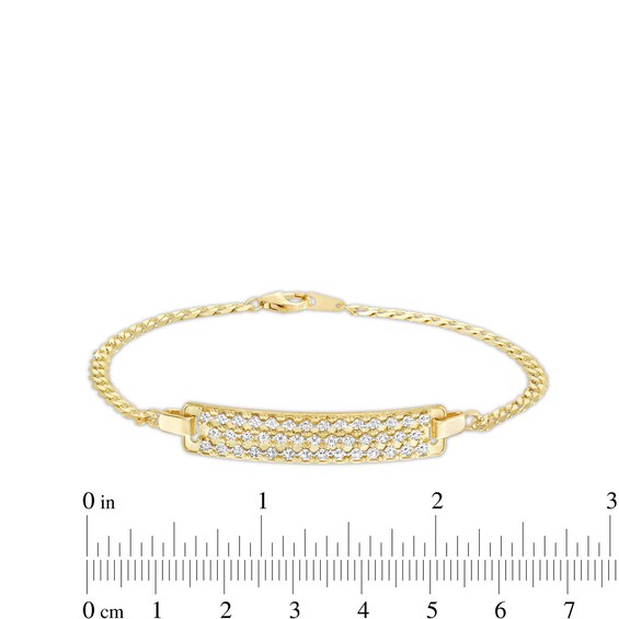 3.15mm Two-Tone Precious Curb Chain ID Bracelet in 10K Gold - 7.5"